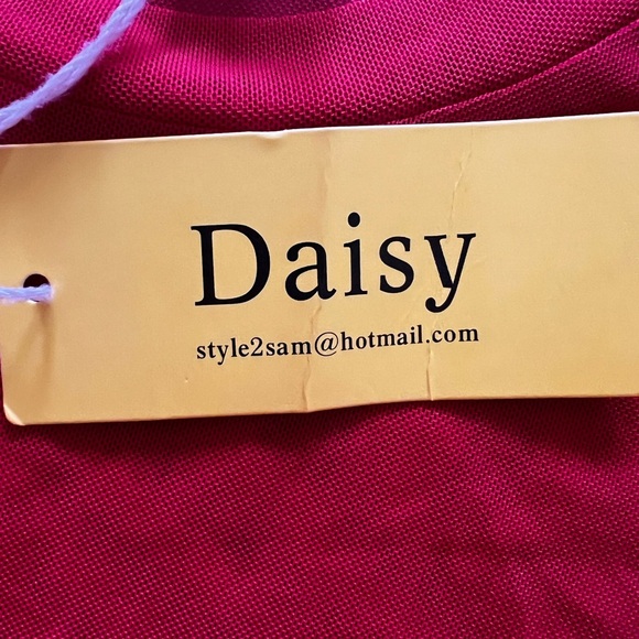 Daisy crop top mesh or net fabric crew neck red Mesh Net Crop Top size M - Picture 14 of 16